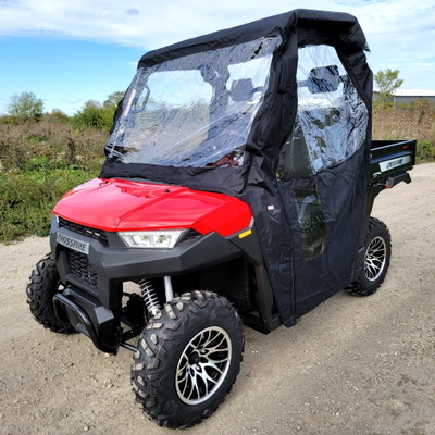 Kendaraan Utilitas Gas 200cc 2 Seater Crossfire UTV Gas Golf Cart Dengan Enclosure Cab & Dump Bed - Enclosure Edition