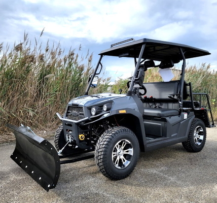 Kendaraan Utilitas Gas Dengan Bajak Salju 200 EFI Gas Golf Cart Utilitas Kendaraan ATV Dengan Trans Otomatis. & Mundur - Abu-abu