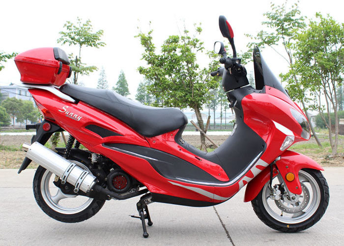 Skuter Moped Gas Empat Warna Dengan Windshield CVT, Skuter Motor Kecepatan Cepat 150cc