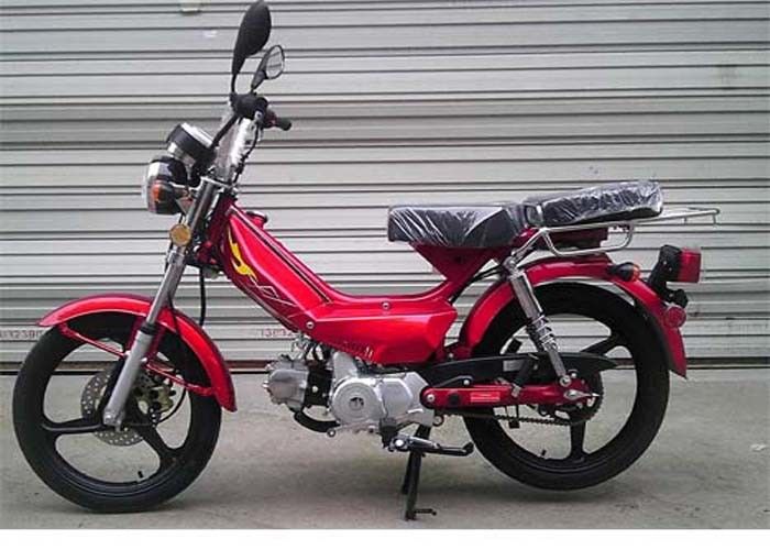 Skuter Mini Motor Dua Kursi Kulit Asli, Sepeda Motor 50cc Kecil Kebisingan Rendah