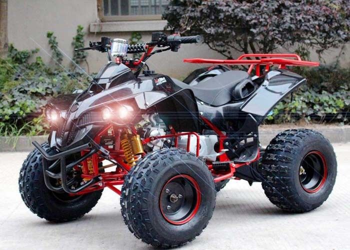 Single Cylinder 125cc Atv Quad Bike Four Wheelers 4 X 4 Dengan Rak Belakang / Lampu Depan Cerah