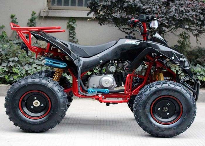 Single Cylinder 125cc Atv Quad Bike Four Wheelers 4 X 4 Dengan Rak Belakang / Lampu Depan Cerah