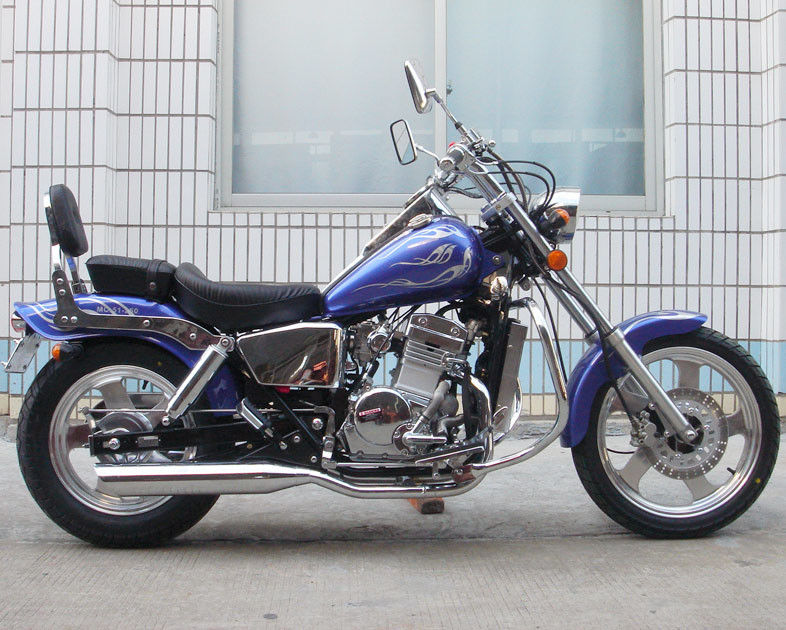 Air Didinginkan 250cc Motor Bertenaga Tinggi Sepeda Motor Belakang Drum Rem Listrik Cepat