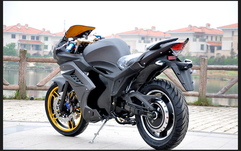 2 Seater Electric Moped Bike 3000w 72v Brushless Hub Motor Dengan Lampu Led