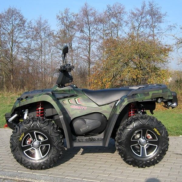 Oli Didinginkan 400cc Four Wheel Atv Double / Single A - Arm Dengan Aluminium Rim Electric Shift