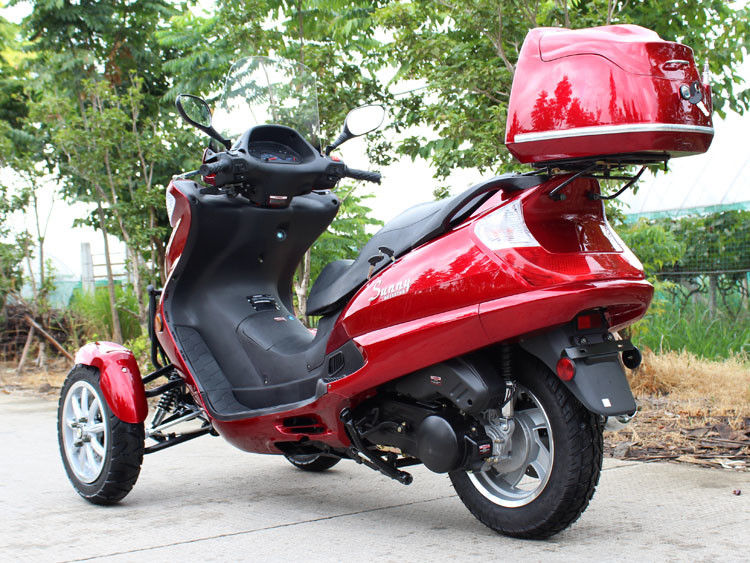 50CC Horizontal Type Tri Wheel Motorcycle Dengan Single Cylinder, Transmisi Drive Belt