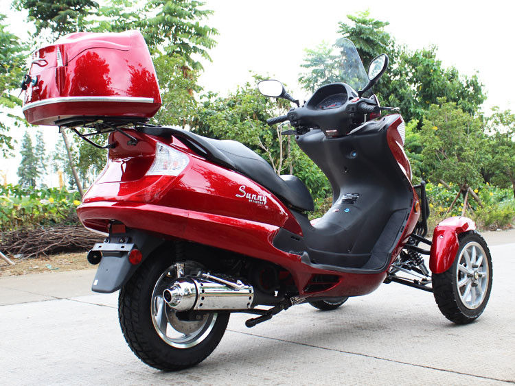 50CC Horizontal Type Tri Wheel Motorcycle Dengan Single Cylinder, Transmisi Drive Belt
