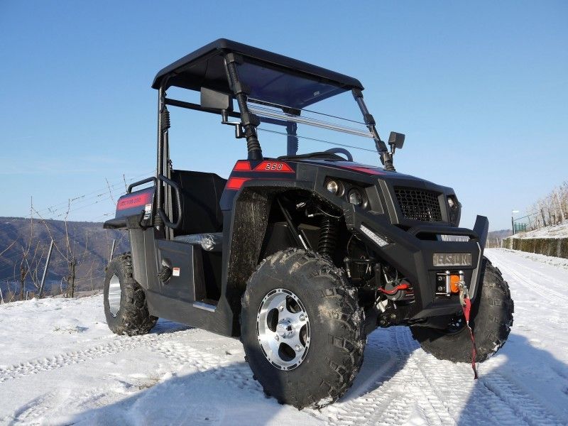 UTV 250 Tiltable Loader Winch Kendaraan Utilitas Gas Dengan Efi - Red, Windsheild Dan Towbar