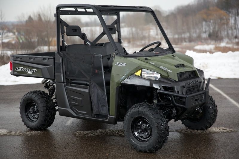 Polaris Ranger Xp 900 Sage Kendaraan Green Gas Utility Dengan Kaca Depan Dan Pintu