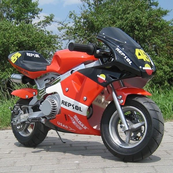 Red Mini Gas Dirt Bikes 50cc, Mulai Motor Listrik Kecil Dengan Transmisi Otomatis