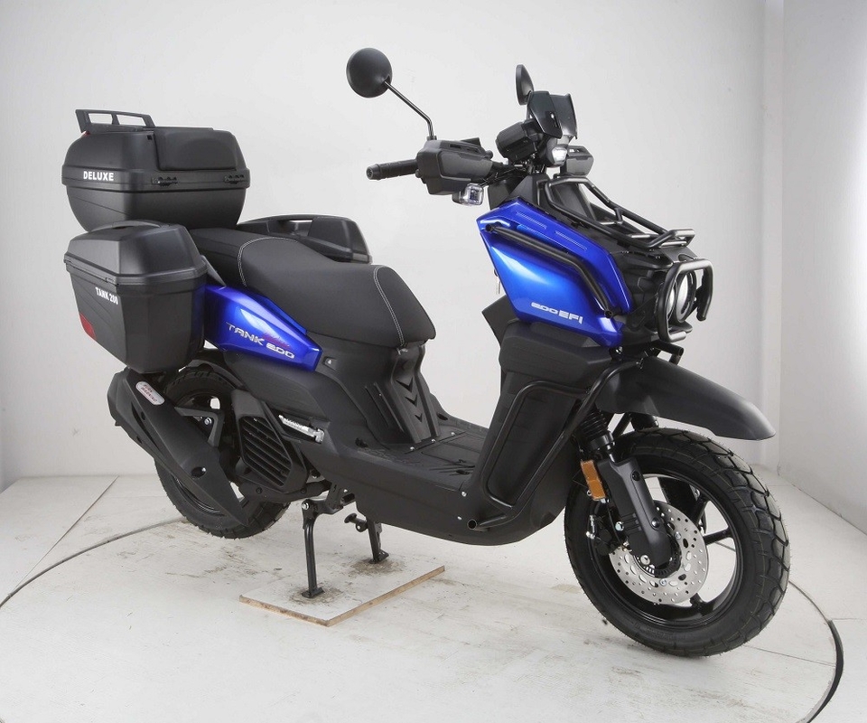 Scooter Gaya Tentara Baru 200 Tank 200 Efi Model Deluxe Dengan Ban Lebih Besar Dan Pengangkut Bagasi Sisi