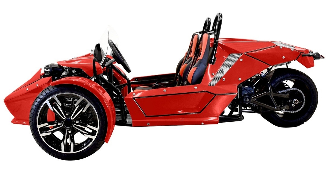 Sepeda motor roda tiga E-Spider 72V Trike Motor Mid Drive 3000w yang kuat dengan baterai lithium