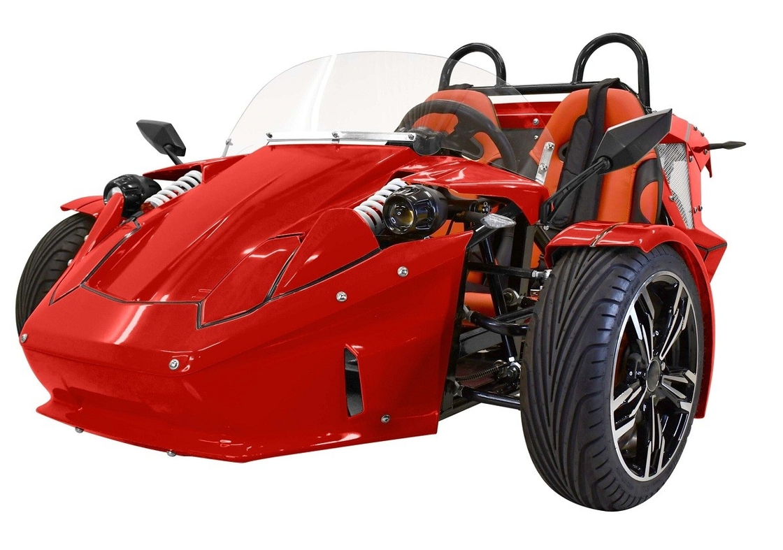 Sepeda motor roda tiga E-Spider 72V Trike Motor Mid Drive 3000w yang kuat dengan baterai lithium