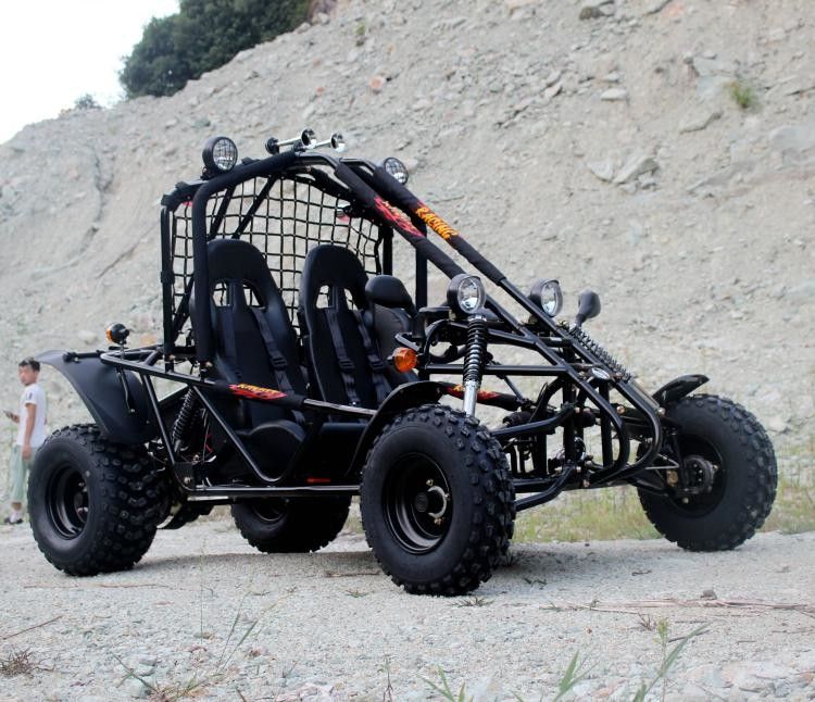 Air Cooled Two Seater Go Kart Listrik Mulai Chain Drive 150cc Ukuran Besar